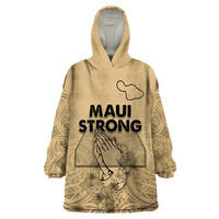 Hawaii Strong Maui Wildfire Wearable Blanket Hoodie No3 LT9 One Size Nude - Polynesian Pride