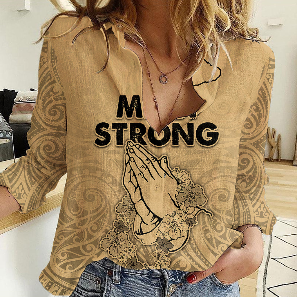 Hawaii Strong Maui Wildfire Women Casual Shirt No3 LT9 Female Nude - Polynesian Pride