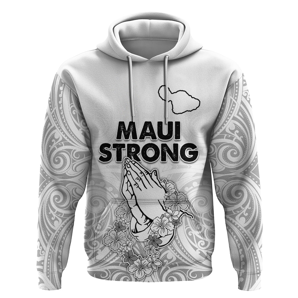 Hawaii Strong Maui Wildfire Hoodie No4 LT9 Pullover Hoodie White - Polynesian Pride