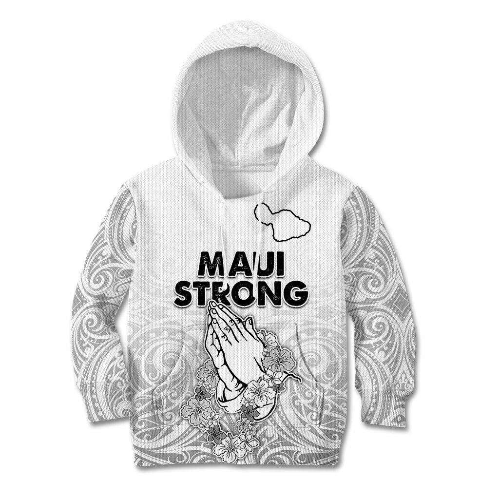 Hawaii Strong Maui Wildfire Kid Hoodie No4 LT9 White - Polynesian Pride