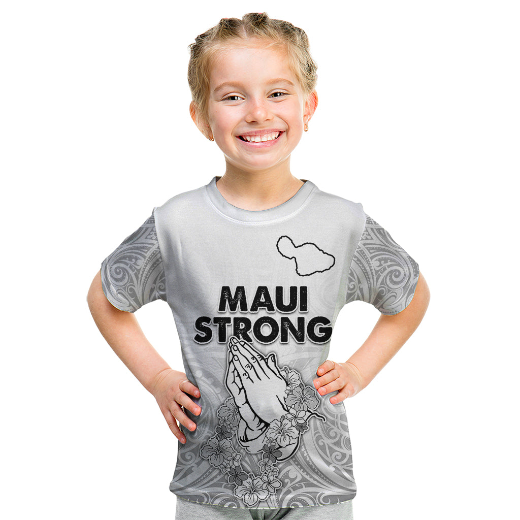 Hawaii Strong Maui Wildfire Kid T Shirt No4 LT9 White - Polynesian Pride