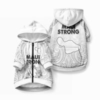 Hawaii Strong Maui Wildfire Pet Hoodie No4 LT9 Zip-up White - Polynesian Pride