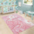Japan Sakura Floral with Polynesian Vibe Area Rug