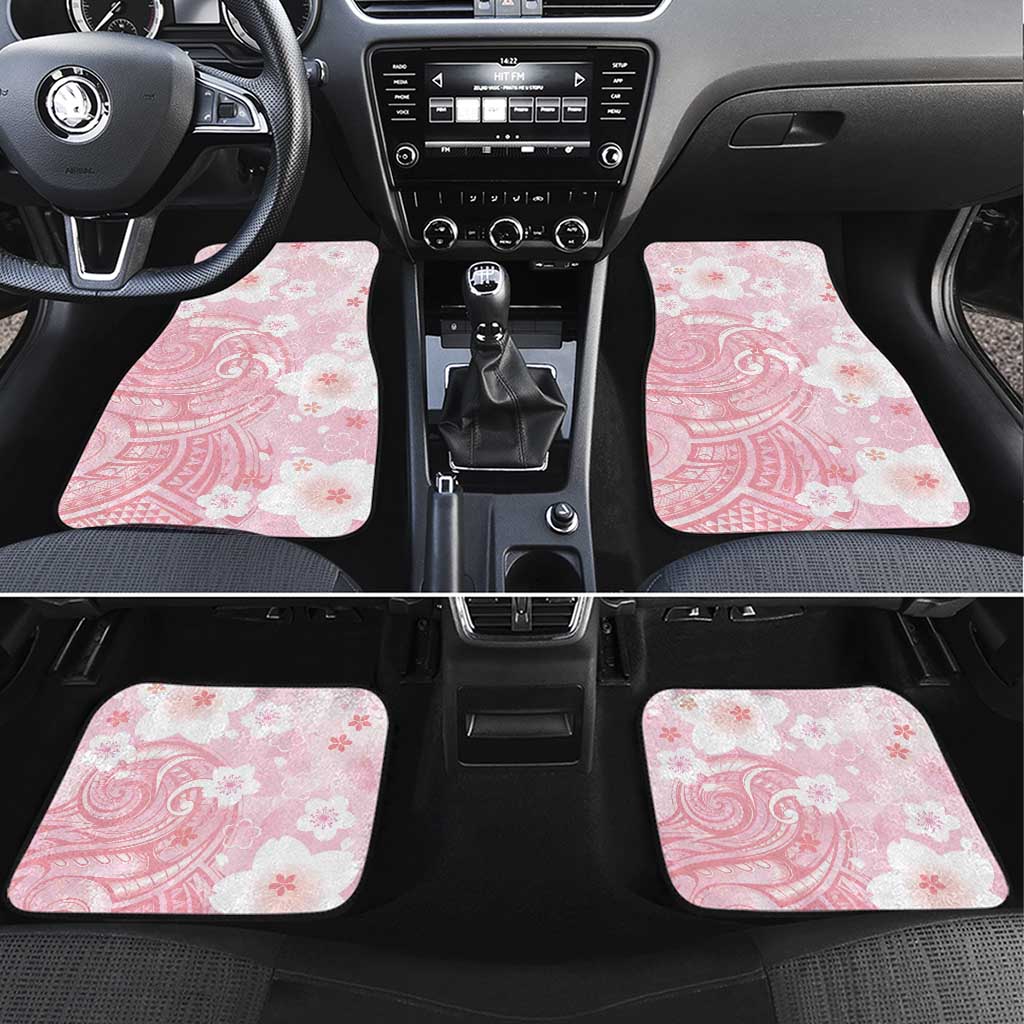 Japan Sakura Floral with Polynesian Vibe Car Mats