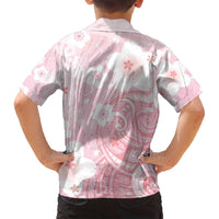 Japan Sakura Floral with Polynesian Vibe Family Matching Long Sleeve Bodycon Dress and Hawaiian Shirt LT9 - Polynesian Pride