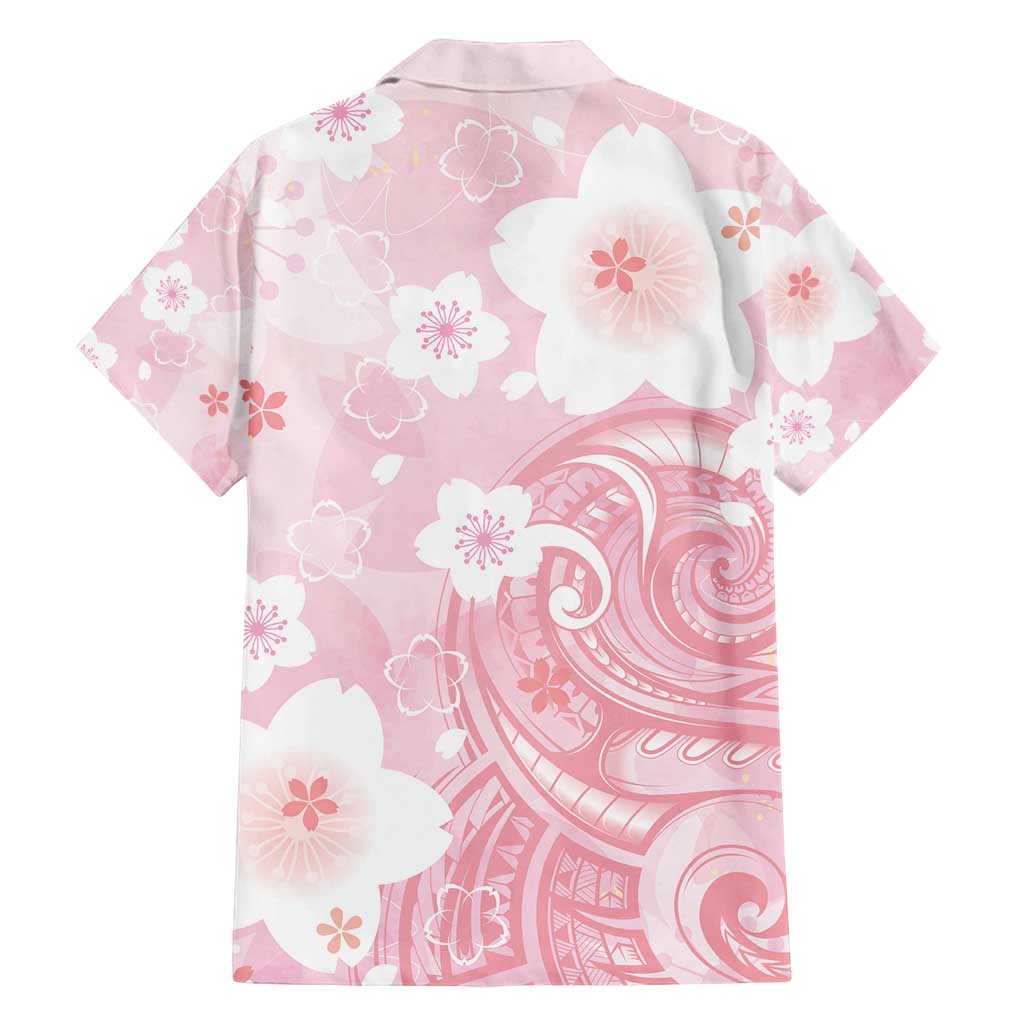 Japan Sakura Floral with Polynesian Vibe Family Matching Off Shoulder Maxi Dress and Hawaiian Shirt LT9 - Polynesian Pride