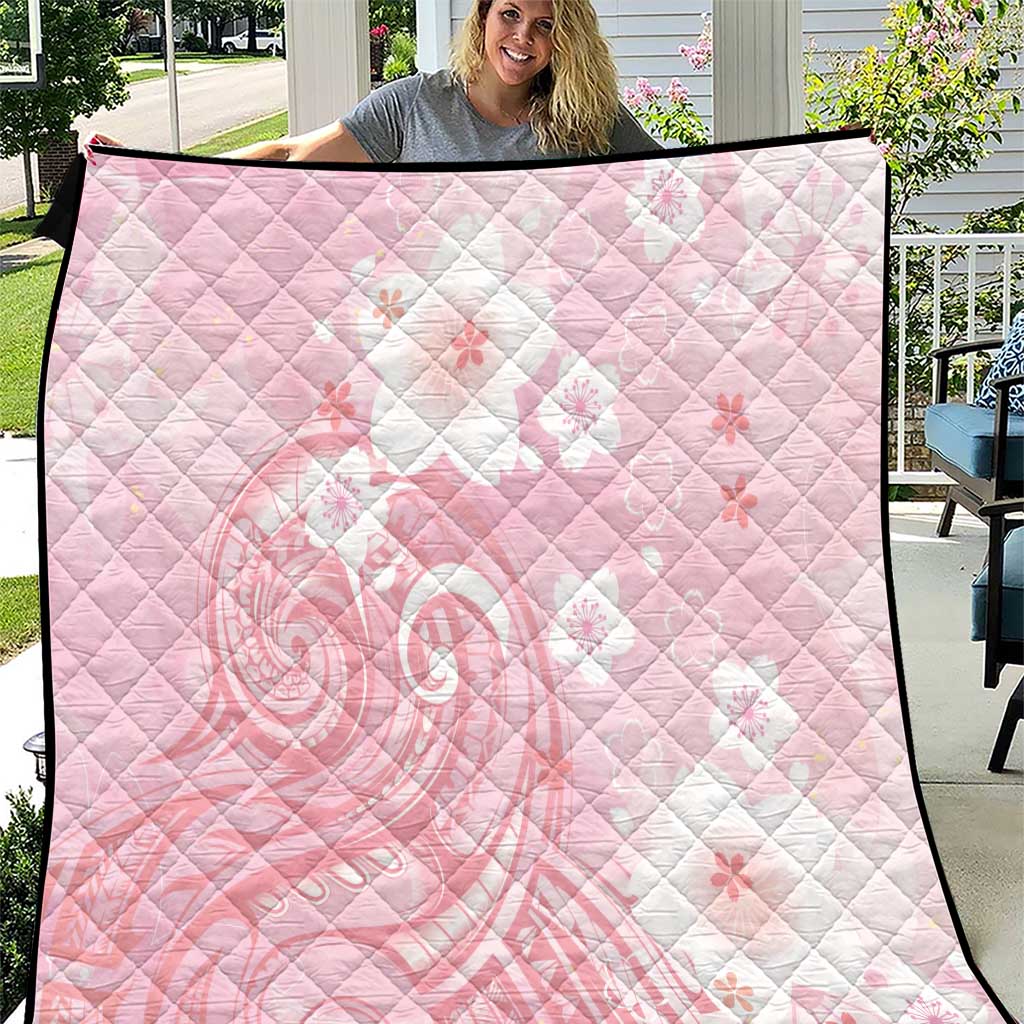 Japan Sakura Floral with Polynesian Vibe Quilt