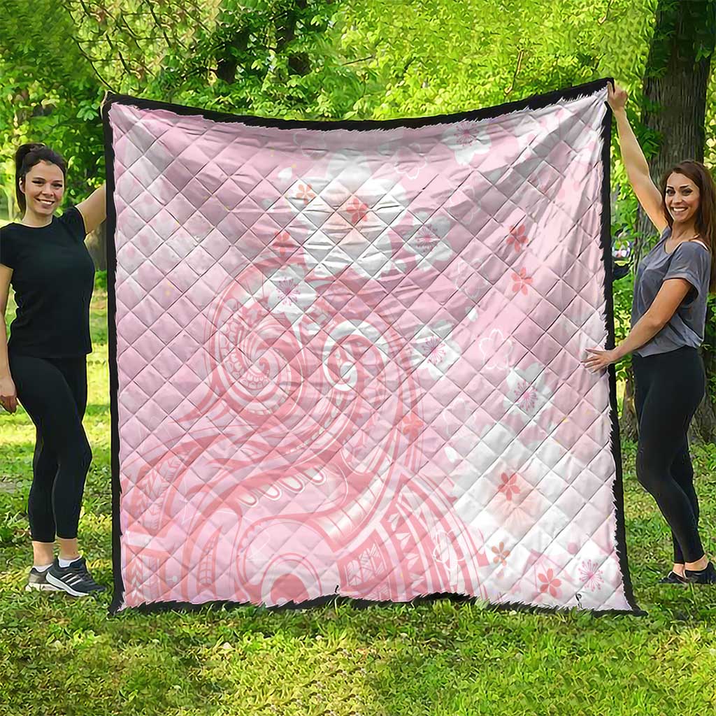 Japan Sakura Floral with Polynesian Vibe Quilt LT9 - Polynesian Pride