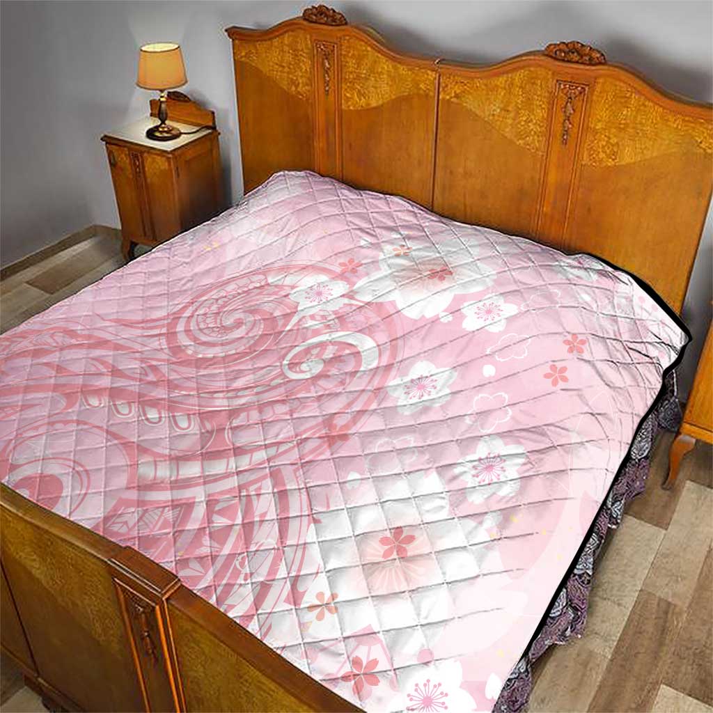 Japan Sakura Floral with Polynesian Vibe Quilt LT9 - Polynesian Pride