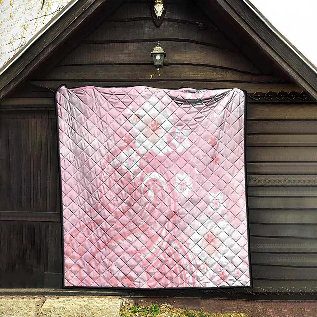 Japan Sakura Floral with Polynesian Vibe Quilt LT9 - Polynesian Pride