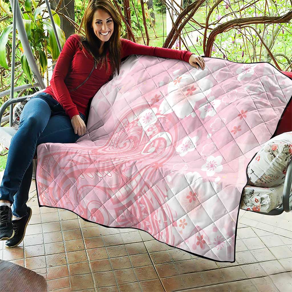 Japan Sakura Floral with Polynesian Vibe Quilt LT9 - Polynesian Pride