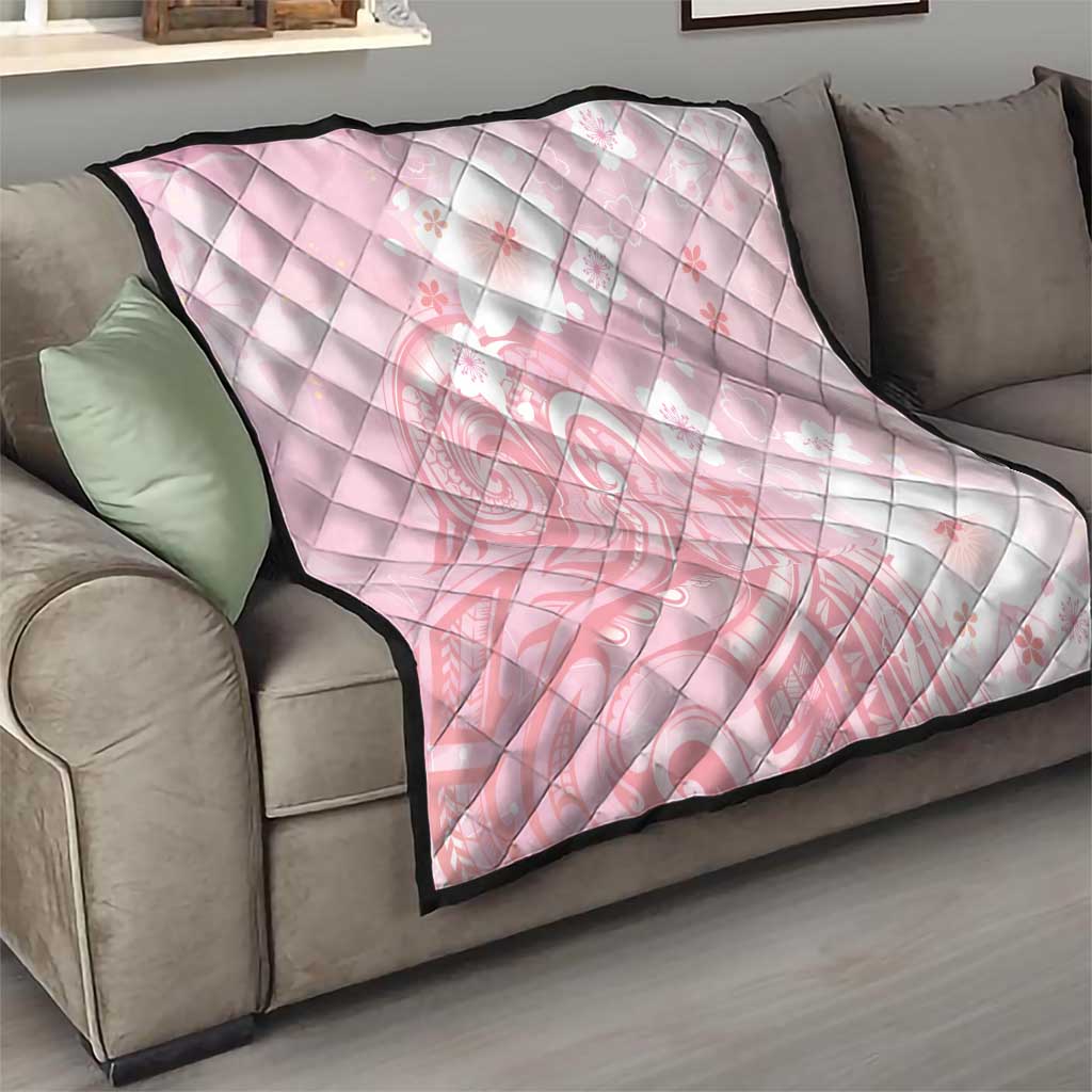 Japan Sakura Floral with Polynesian Vibe Quilt LT9 - Polynesian Pride