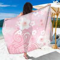 Japan Sakura Floral with Polynesian Vibe Sarong LT9 One Size 44 x 66 inches Pink - Polynesian Pride