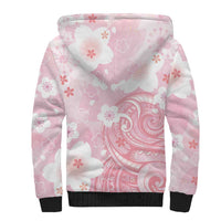 Japan Sakura Floral with Polynesian Vibe Sherpa Hoodie