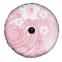 Japan Sakura Floral with Polynesian Vibe Spare Tire Cover