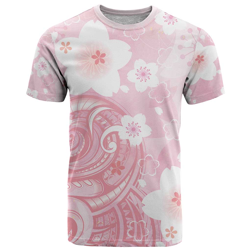 Japan Sakura Floral with Polynesian Vibe T Shirt