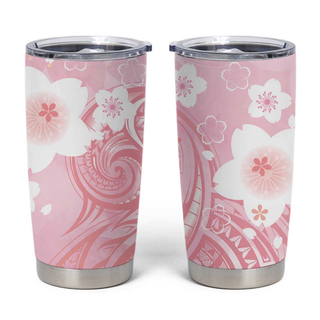 Japan Sakura Floral with Polynesian Vibe Tumbler Cup