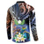 Marshall Islands Kwajalein Atoll Button Sweatshirt Plumeria Sea Turtle with Polynesian Tribal