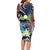 Marshall Islands Kwajalein Atoll Family Matching Long Sleeve Bodycon Dress and Hawaiian Shirt Plumeria Sea Turtle with Polynesian Tribal