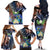 Marshall Islands Kwajalein Atoll Family Matching Off The Shoulder Long Sleeve Dress and Hawaiian Shirt Plumeria Sea Turtle with Polynesian Tribal