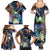 Marshall Islands Kwajalein Atoll Family Matching Summer Maxi Dress and Hawaiian Shirt Plumeria Sea Turtle with Polynesian Tribal