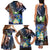 Marshall Islands Kwajalein Atoll Family Matching Tank Maxi Dress and Hawaiian Shirt Plumeria Sea Turtle with Polynesian Tribal