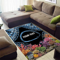 Personalised Nukuoro Micronesia Atoll Area Rug with Pacific Coral Reef