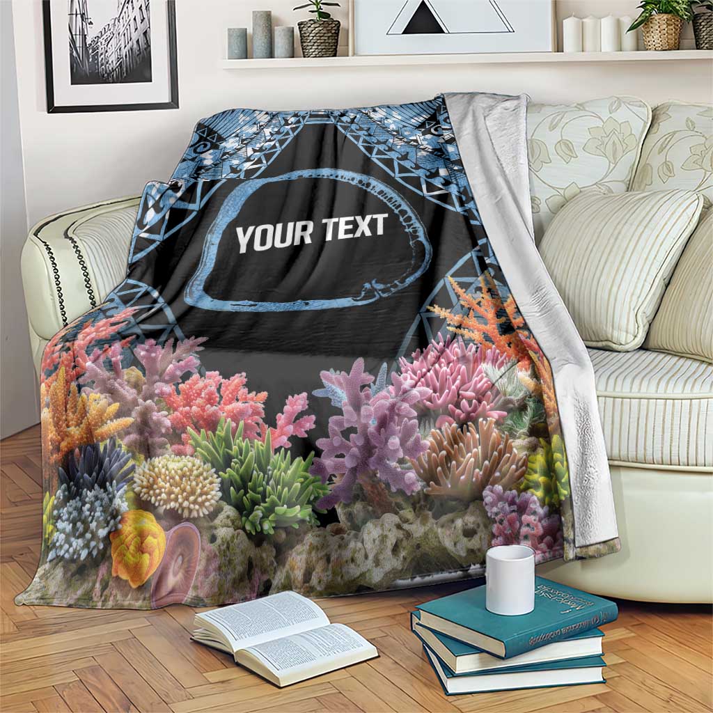 Personalised Nukuoro Micronesia Atoll Blanket with Pacific Coral Reef