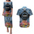 Personalised Nukuoro Micronesia Atoll Couples Matching Puletasi and Hawaiian Shirt with Pacific Coral Reef
