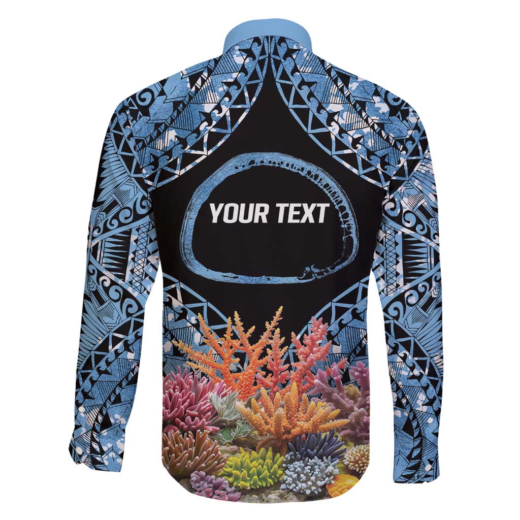 Personalised Nukuoro Micronesia Atoll Family Matching Long Sleeve Bodycon Dress and Hawaiian Shirt with Pacific Coral Reef LT9 - Polynesian Pride