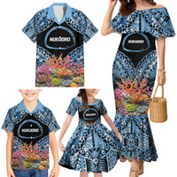 Personalised Nukuoro Micronesia Atoll Family Matching Mermaid Dress and Hawaiian Shirt with Pacific Coral Reef LT9 - Polynesian Pride