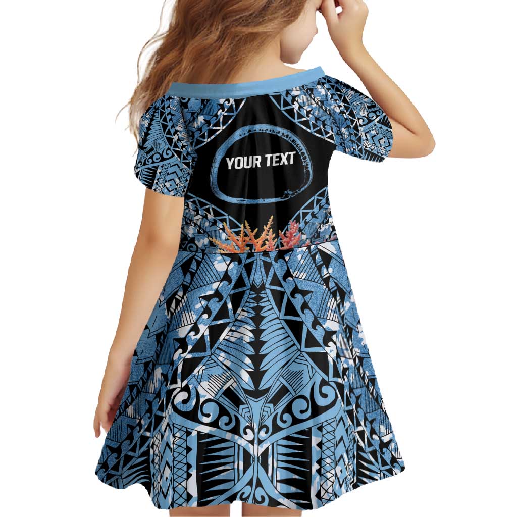 Personalised Nukuoro Micronesia Atoll Family Matching Short Sleeve Bodycon Dress and Hawaiian Shirt with Pacific Coral Reef LT9 - Polynesian Pride