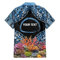 Personalised Nukuoro Micronesia Atoll Family Matching Short Sleeve Bodycon Dress and Hawaiian Shirt with Pacific Coral Reef LT9 - Polynesian Pride