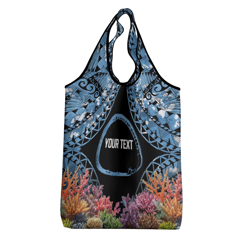 Personalised Nukuoro Micronesia Atoll Grocery Bag with Pacific Coral Reef