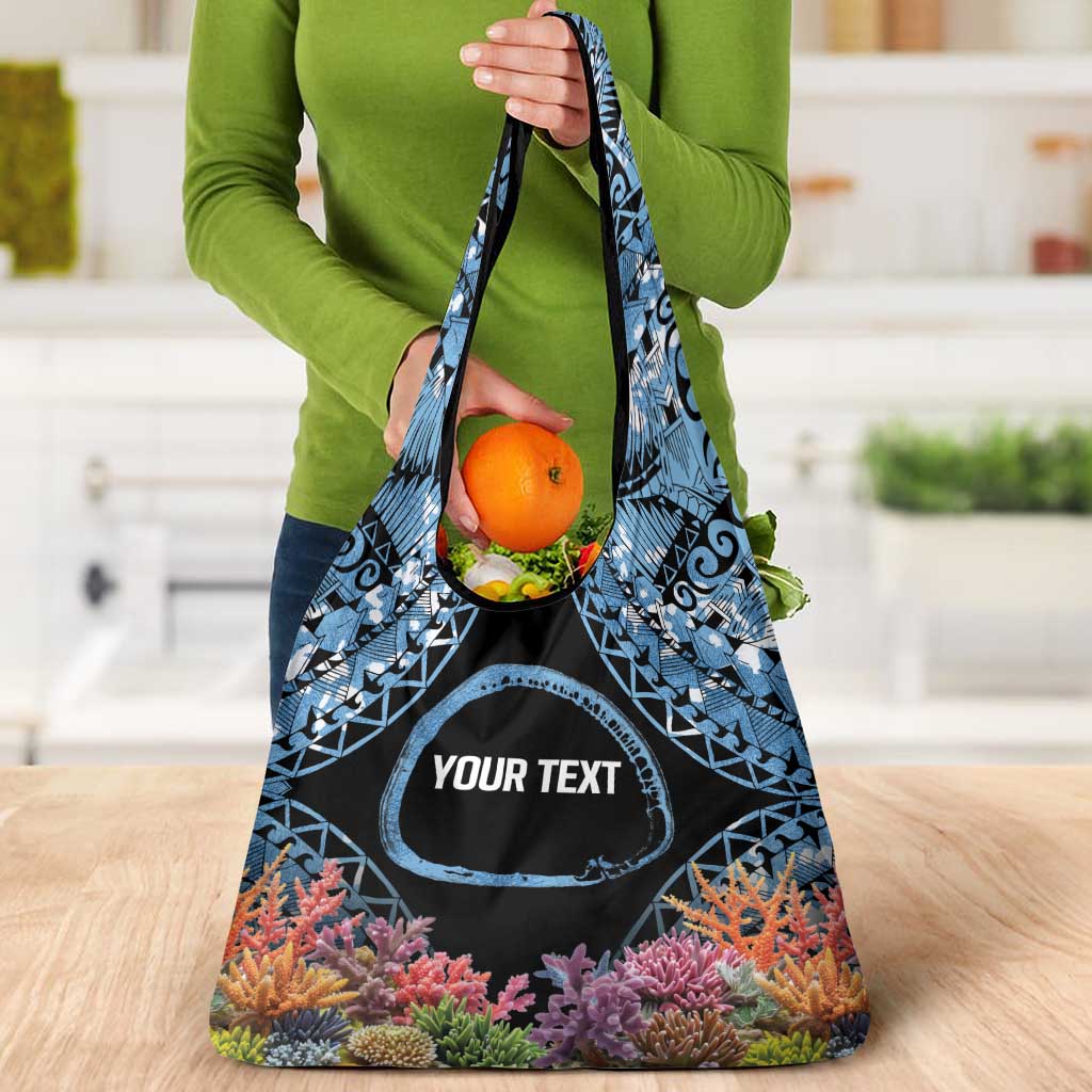 Personalised Nukuoro Micronesia Atoll Grocery Bag with Pacific Coral Reef