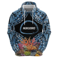 Personalised Nukuoro Micronesia Atoll Hoodie with Pacific Coral Reef