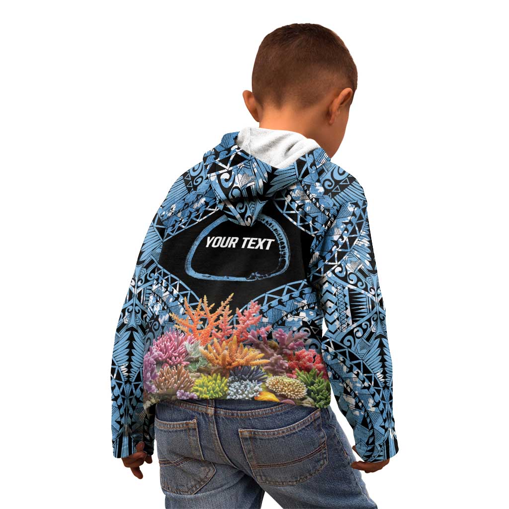 Personalised Nukuoro Micronesia Atoll Kid Hoodie with Pacific Coral Reef