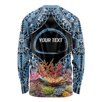 Personalised Nukuoro Micronesia Atoll Long Sleeve Shirt with Pacific Coral Reef