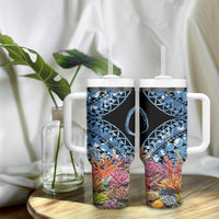 Personalised Nukuoro Micronesia Atoll Tumbler With Handle with Pacific Coral Reef