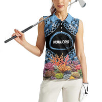 Personalised Nukuoro Micronesia Atoll Women Sleeveless Polo Shirt with Pacific Coral Reef LT9 - Polynesian Pride