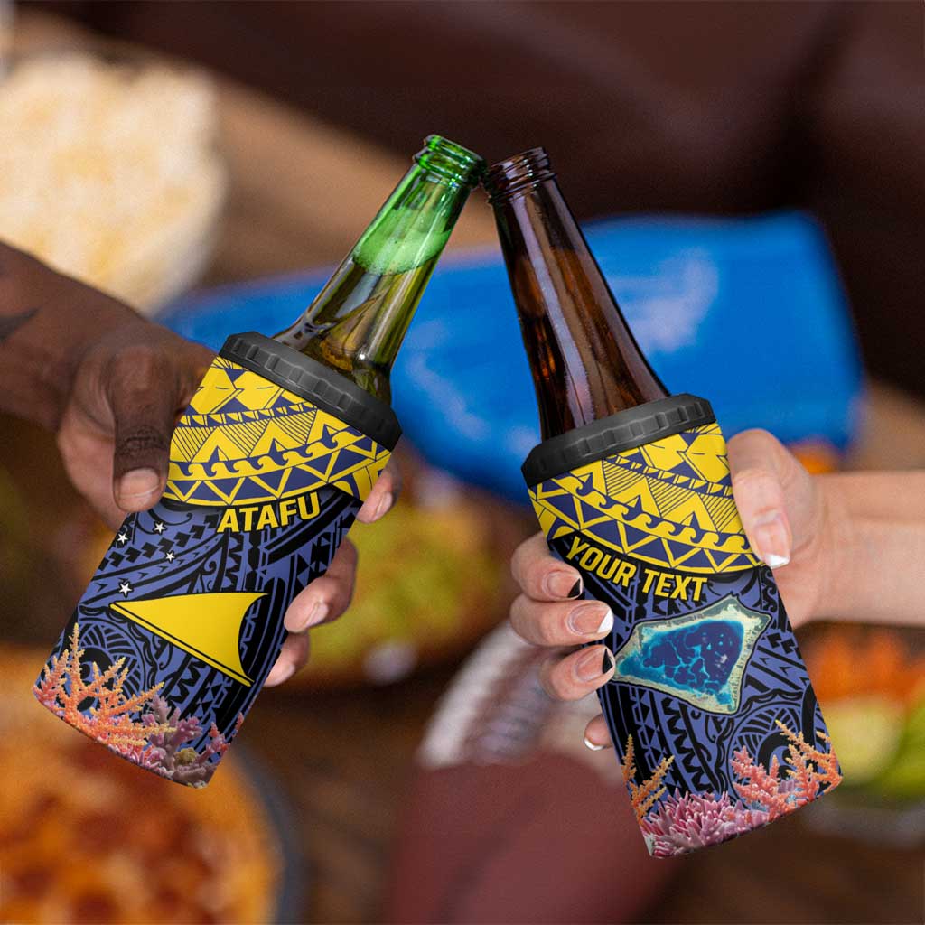Tokelau Atafu Atoll Personalised 4 in 1 Can Cooler Tumbler Pacific Coral Reef Vibe