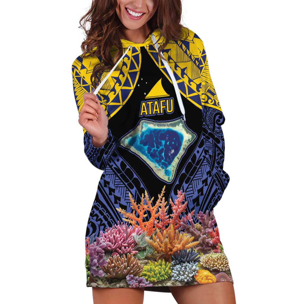 Tokelau Atafu Atoll Personalised Hoodie Dress Pacific Coral Reef Vibe