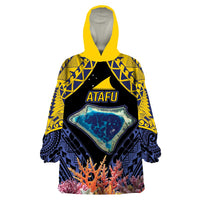 Tokelau Atafu Atoll Personalised Wearable Blanket Hoodie Pacific Coral Reef Vibe