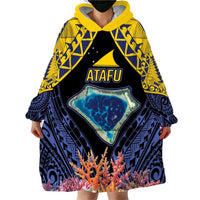 Tokelau Atafu Atoll Personalised Wearable Blanket Hoodie Pacific Coral Reef Vibe