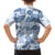 Vintage Hawaii Family Matching Short Sleeve Bodycon Dress and Hawaiian Shirt Hibiscus Tapa Tribal With Hawaiian Quilt Pattern Blue LT9 - Polynesian Pride