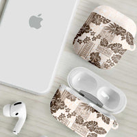 Vintage Hawaii AirPods Case Hibiscus Tapa Tribal With Hawaiian Quilt Pattern Gold - Polynesian Pride