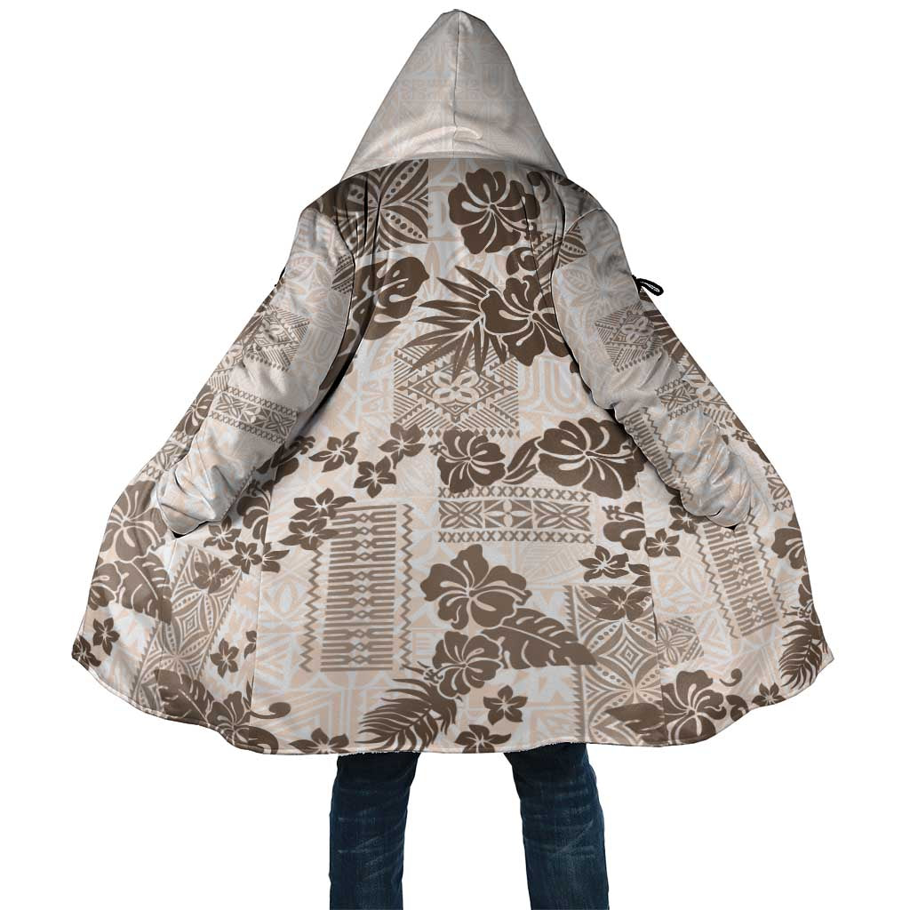 Vintage Hawaii Cloak Hibiscus Tapa Tribal With Hawaiian Quilt Pattern Gold - Polynesian Pride