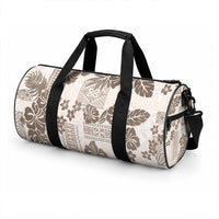 Vintage Hawaii Duffle Bag Hibiscus Tapa Tribal With Hawaiian Quilt Pattern Gold