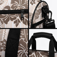 Vintage Hawaii Duffle Bag Hibiscus Tapa Tribal With Hawaiian Quilt Pattern Gold
