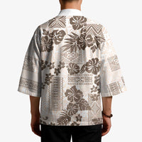 Vintage Hawaii Kimono Hibiscus Tapa Tribal With Hawaiian Quilt Pattern Gold - Polynesian Pride